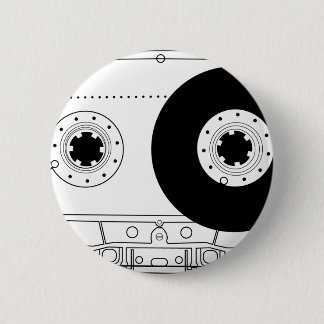 cassette retro graphic vintage t-shirt casette 6 cm round badge