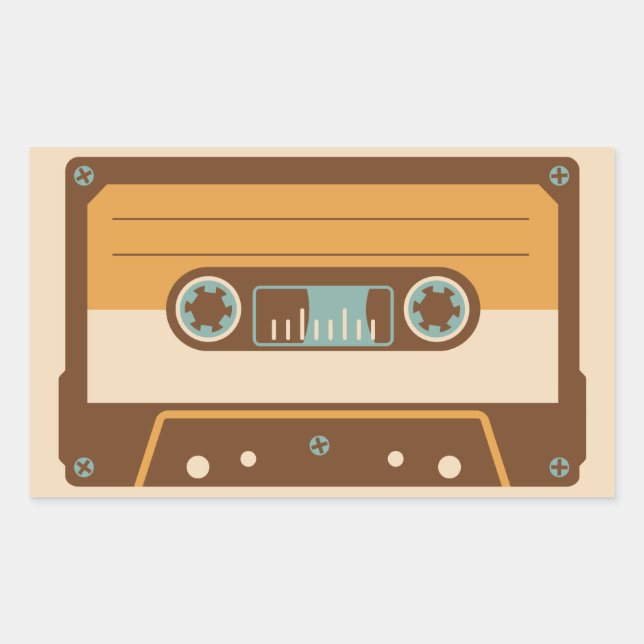 Cassette Tape Analogue Design Rectangular Sticker (Front)