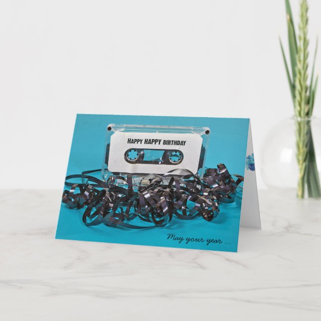 cassette tape birthday card (Front)