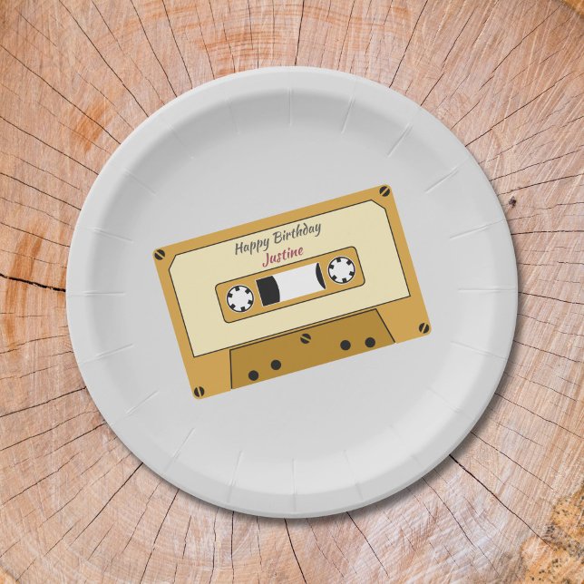 Cassette Tape Birthday Paper Plate  (Cassette Tape Birthday Paper Plate )