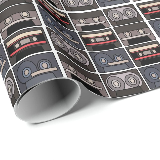 Cassette Tape Birthday Party Wrapping Paper (Roll Corner)