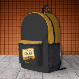 Cassette Tape Black Backpack