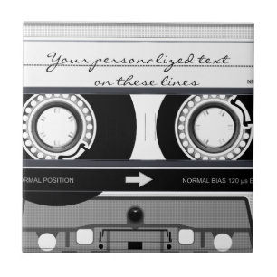 Cassette tape - black - ceramic tile