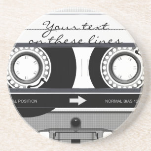Cassette tape - black - coaster