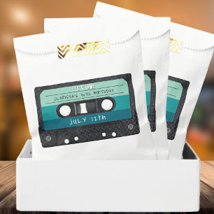 Cassette Tape Blue Retro Birthday Party Favour Bag