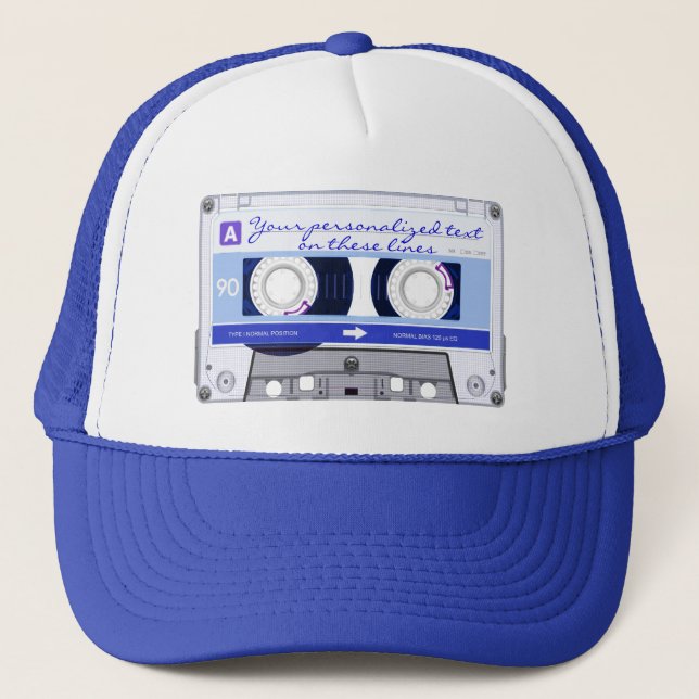 Cassette tape - blue - trucker hat (Front)