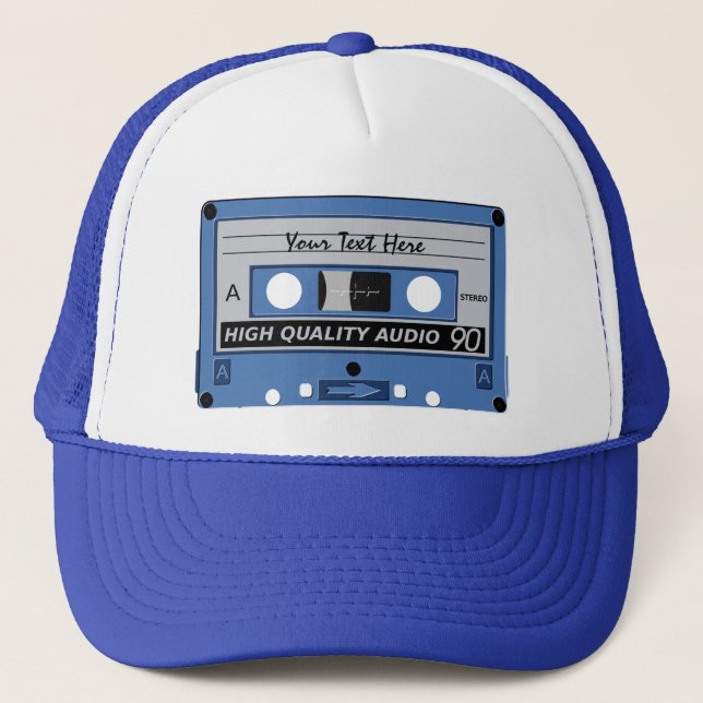 Cassette Tape custom hat - choose colour (Front)
