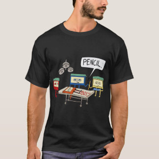 Cassette Tape Doctor Operating Outfit Pencil 80s T-Shirt