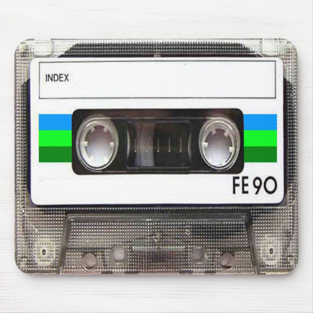 Cassette Tape Green Mouse Pad (Front)