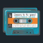 CASSETTE TAPE modern disco birthday aqua blue grey Invitation<br><div class="desc">by kat massard >>> https://linktr.ee/simplysweetpaperie <<< A retro cassette tape invitation design for your BIRTHDAY - original design perfect for a vintage or disco 70's or 80's party TIP :: 1. To change/move graphics & fonts and add more text - hit the "customise it" button. - - - - -...</div>