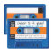 CASSETTE TAPE modern disco birthday blue orange