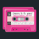 CASSETTE TAPE modern vintage disco birthday pink Invitation<br><div class="desc">by kat massard >>> https://linktr.ee/simplysweetpaperie <<< A retro cassette tape invitation design for your BIRTHDAY - original design perfect for a vintage or disco 70's or 80's party TIP :: 1. To change/move graphics & fonts and add more text - hit the "customise it" button. - - - - -...</div>