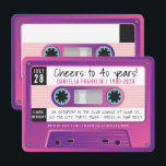 CASSETTE TAPE modern vintage disco birthday purple Invitation<br><div class="desc">by kat massard >>> https://linktr.ee/simplysweetpaperie <<< A retro cassette tape invitation design for your BIRTHDAY - original design perfect for a vintage or disco 70's or 80's party TIP :: 1. To change/move graphics & fonts and add more text - hit the "customise it" button. - - - - -...</div>