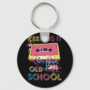 Cassette Tape Music Retro 80s Keeping old School Key Ring