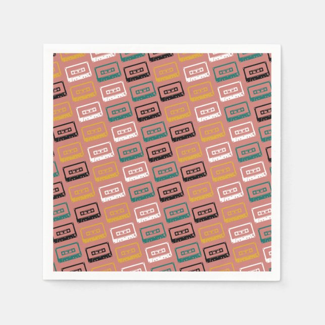 Cassette Tape Pattern Napkin (Front)