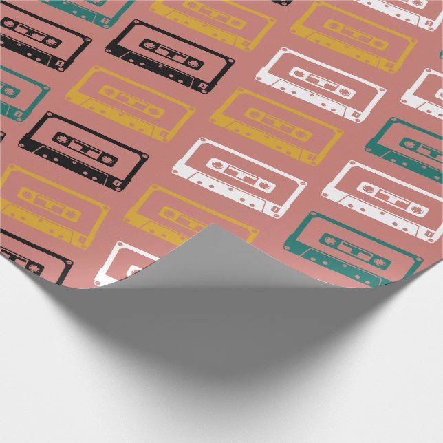 Cassette Tape Pattern Wrapping Paper (Corner)