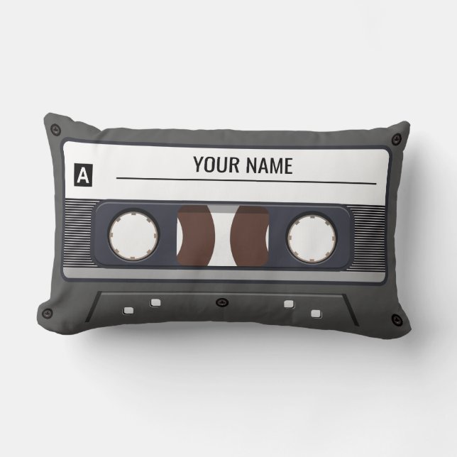 Cassette Tape (Personalise Name) Lumbar Cushion (Front)