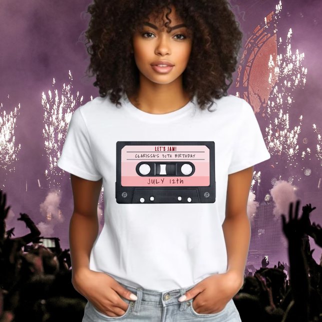 Cassette Tape Pink Retro Birthday Party T-Shirt (Cassette Tape Pink Retro Birthday Party T-Shirt
)