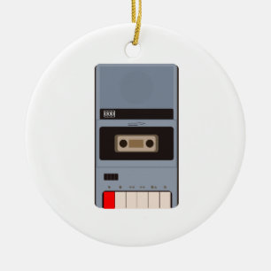 Cassette Tape Recorder Ceramic Tree Decoration