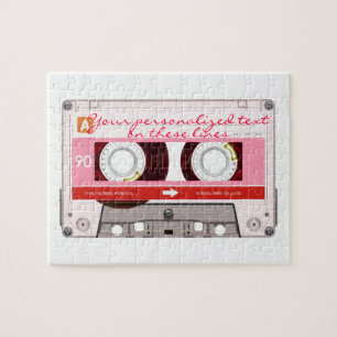 Cassette tape - red - jigsaw puzzle