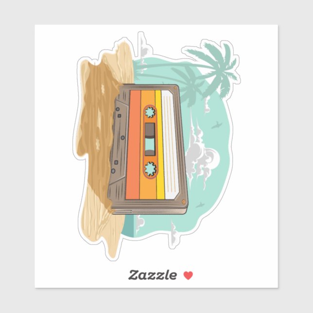 Cassette Tape Retro  80’s on the Beach Rewind (Sheet)