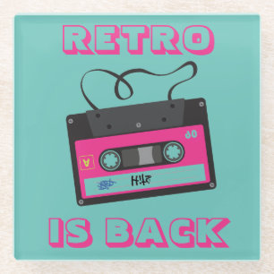 Cassette Tape Retro 80's Groovy Music Glass Coaster