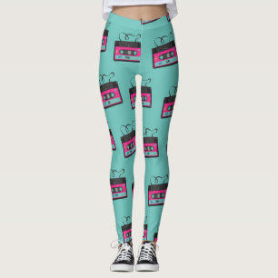 Cassette Tape Retro 80's Groovy Music Leggings