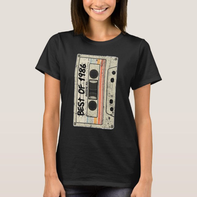 Cassette Tape Retro  Birthday Born 1986  Best of 1 T-Shirt (Front)