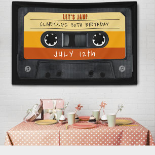 Cassette Tape Retro Birthday Party Banner