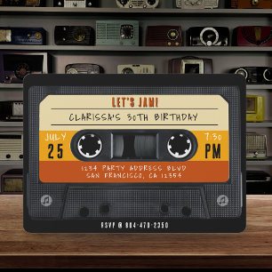 Cassette Tape Retro Birthday Party Invitation