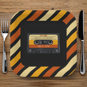 Cassette Tape Retro Birthday Party Paper Plate