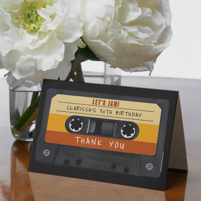 Cassette Tape Retro Birthday Party Thank You Card (Cassette Tape Retro Birthday Party Thank You Card
)