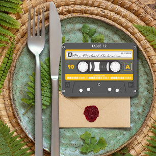 Cassette Tape Retro Groovy Music Unique Wedding Place Card