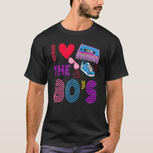 Cassette Tape Retro I Love The 80s Costume I Heart T-Shirt