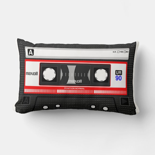 Cassette Tape Retro Lumbar Cushion (Front)