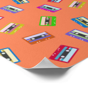 Cassette Tape Retro Vintage Lover Colourful Mixtap Poster