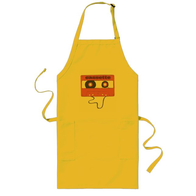 Cassette Tape T-Shirt Long Apron (Front)