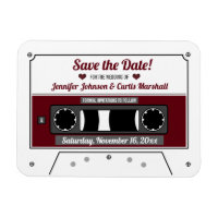 Cassette Tape Wine Red Wedding Save the Date