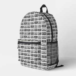Cassette Tapes Printed Backpack