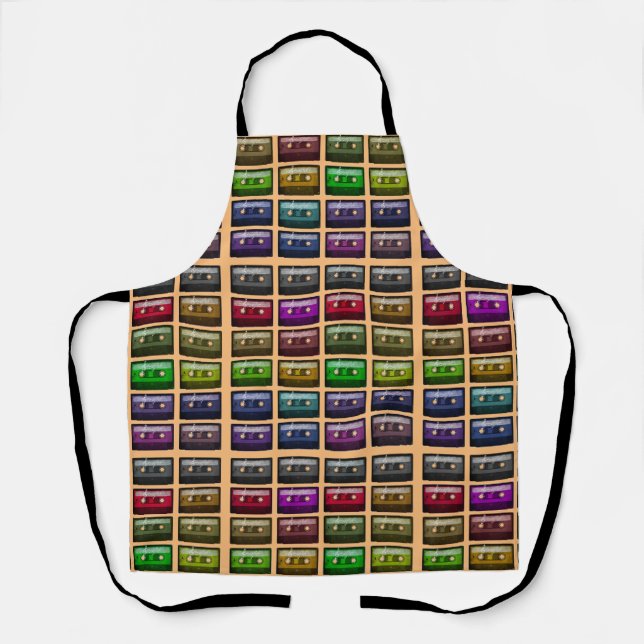 CASSETTE TAPES RETRO MUSIC LOVER  APRON (Front)
