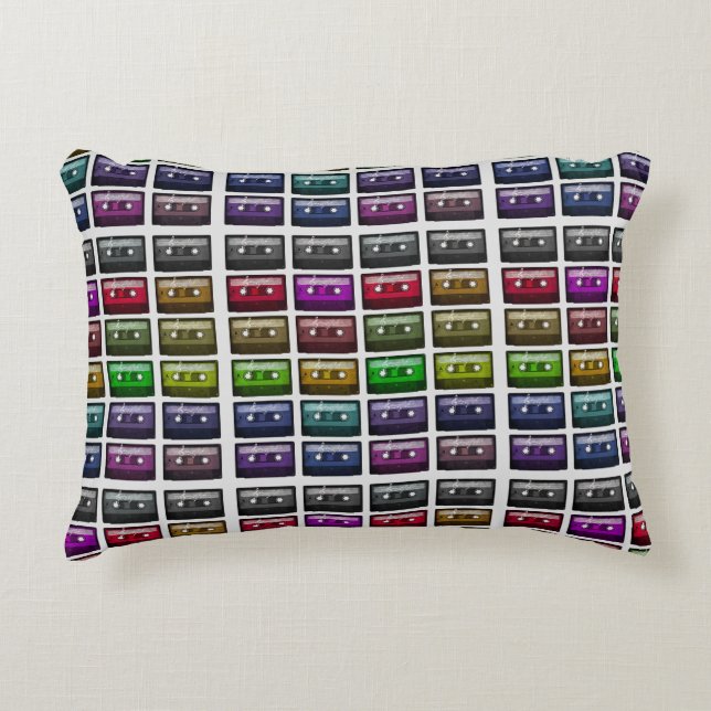CASSETTE TAPES RETRO MUSIC LOVER  DECORATIVE CUSHION (Front)