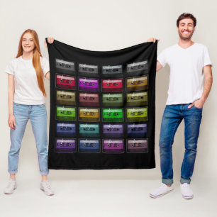 CASSETTE TAPES RETRO MUSIC LOVER FLEECE BLANKET
