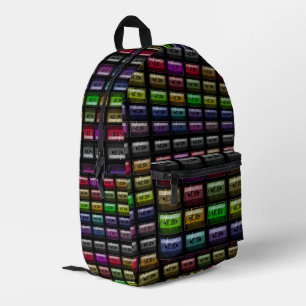 CASSETTE TAPES RETRO MUSIC LOVER PRINTED BACKPACK