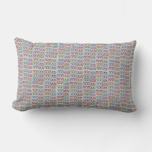 Cassette Tapes Retro Pastel Pattern Lumbar Cushion