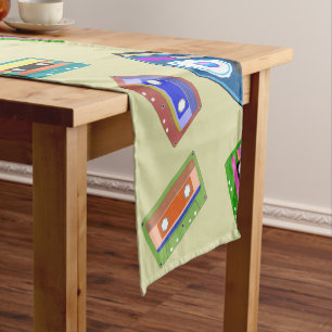 Cassette Tapes Vintage Lover Retro Old Recodrs Short Table Runner