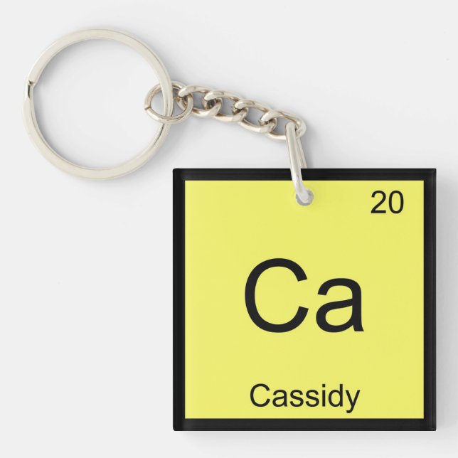 Cassidy Name Chemistry Element Periodic Table Key Ring (Front)