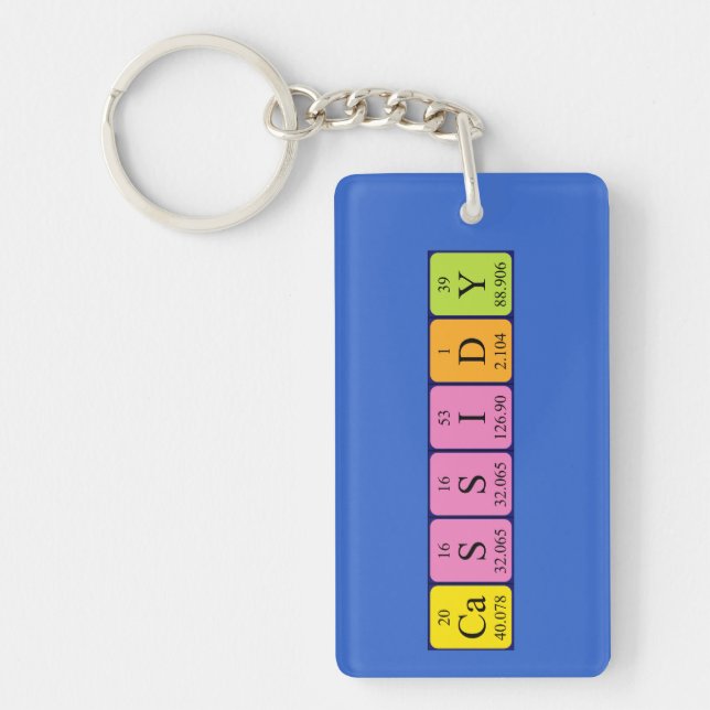 Cassidy periodic table name keyring (Front)