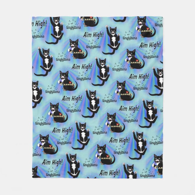 Cassidy TinyKittens Fleece Blanket (Front)