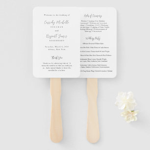 Cassidy Traditional Elegant Wedding Program Hand Fan
