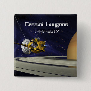 Cassini Huygens Saturn Mission Spacecraft 15 Cm Square Badge